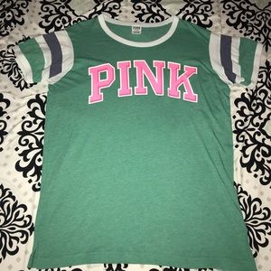 PINK Victoria’s Secret Green & Pink Shirt